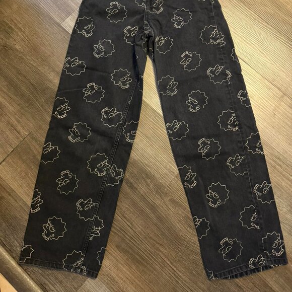 H&M Black jeans with Lisa Simpson size 2. Wide leg - Picture 3 of 3